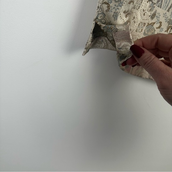 Coldwater Creek Satin Vest Size Large Ivory Patchwork Paisley Cottagecore Boho‎ - Picture 6 of 7